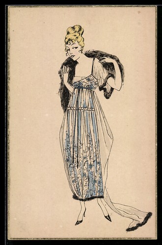 Femme robe bleue - en, avec