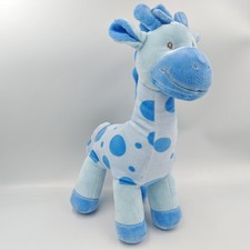 Doudou peluche girafe bleu