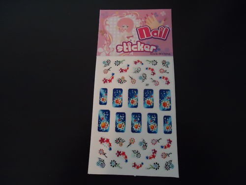 Stickers ongles bleu 10 - bleu,
