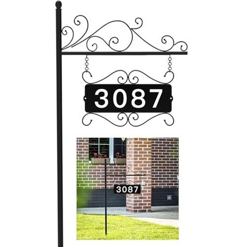 Metal address sign - address, home