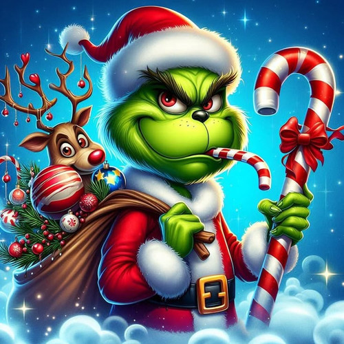 Diamond painting grinch pour - diamond, grinch,
