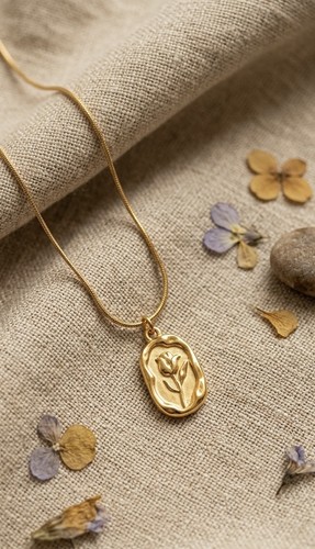 Collier médaillon fleur - collier,