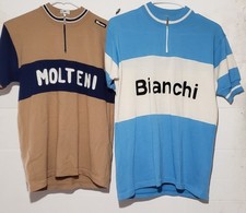 VINTAGE SANTINI BIANCHI & SANTINI MOLTENI WOOL SHIRTS- SIZE MEDIUM  SUPER RARE?