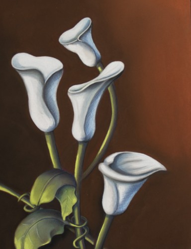 Tableau pastel sec fleur - tableau,