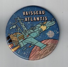 Vintage 3" Vaisseau Atlantis  Albator Cartoon Movie Promo Pinback Button #1059