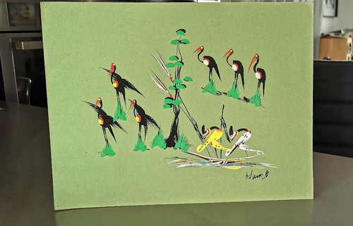 Peinture africaine gouache - , sur