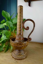 Ceramic Candle Holder/Lamp Stand by Huguette Bessone in Vallauris