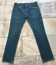 Mens Levi's 511 Slim Fit Dark Blue Aged Stretch Denim Jeans - Zip Fly - W33 L32