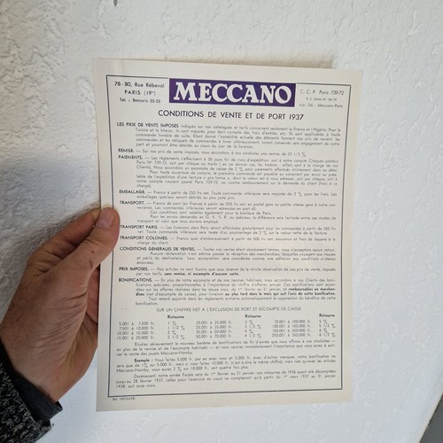Meccano conditions vente - meccano,