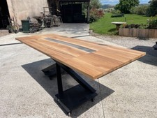Table design industrielle  sur mesure avec rallonge