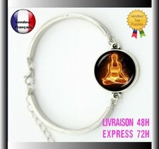 Bracelet cabochon verre Lotus