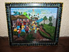 EQUATEUR ART NAIF  HUILE SUR