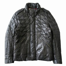 Avirex Goatskin Leather Quilt Down Riders Jacket Blouson 6121015 Size M Used 145