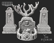 Set De Miniatures De Pierre Tombale Modulaire Avec Crâne Pour TTRPG Comme D&D 5E