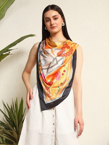 Foulard satin carré effet - foulard,