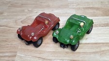 Red & Green Vtg 1970 Revell Baja 1000 Dune Buggy slot cars 1/32 scale - working