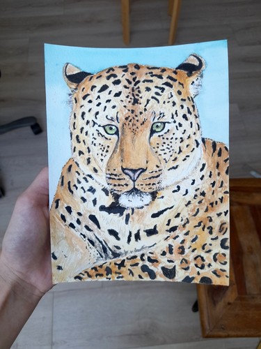 Peinture aquarelle panthère - peinture,