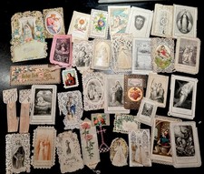 Rare Big Lot De Canivets Images Pieuses Ancienne French Antique