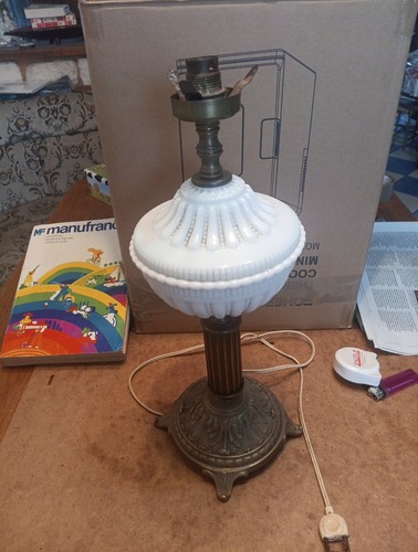 Lampe lustre bronze opaline - lampe,