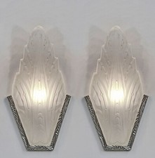 HANOTS : LARGE PAIR OF FRENCH ART DECO WALL SCONCES               .. 1925 France