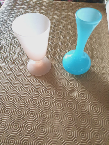 Vases opaline bleu et - 1,