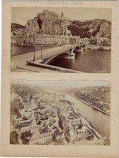 Dinant Belgique 3 photos c1900 Citadelle Eglise Rocher Bayard