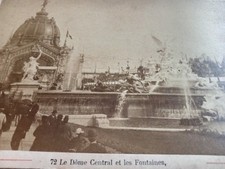Photo CDV Paris UNIVERSAL EXHIBITION 1889 - LE DÔME CENTRAL ET LES FONTAINES