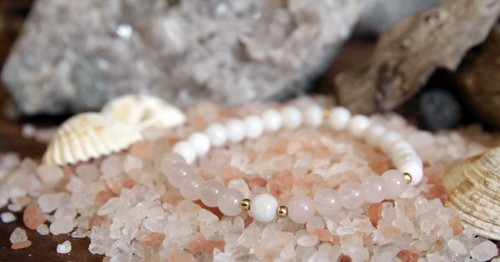 Bracelet quartz rose pierre - quartz,