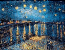 toile tableaux Van Gogh Nuit étoilée 50x70 cm