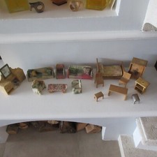 dollhouse: furniture set, antique, 15 pieces