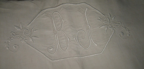 Ancien drap lin métis - ancien, ajouré