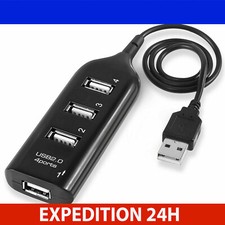 MULTIPRISE 4 PORT HUB/Multi chargeur Câble USB 2.0 pour PC/Mac/tablette