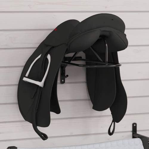 Porte selle mural noir fer - porte-selle,