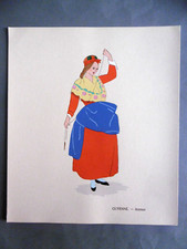 GUYENNE AGENAIS STENCIL BOARD / Aline KEIM regional costume 1930 fashion AGEN