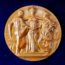 Médaille EXPOSITION INTERNATIONALE BRUXELLES 1897 par Jules LAGAE sculpteur