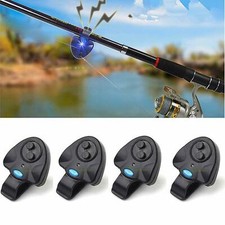 4PCS Fishing Bite Alarm,Electronic LED Clip On Fish Rod Fishing Bite Sound Alarm