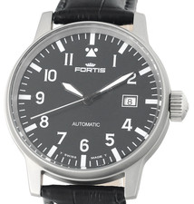 FORTIS Flieger Automatic Date Mens Wrist Watch = Mint Condition = 595.10.46.1 =