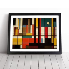 Bauhaus Abstract Art Framed Canvas Wall Art Print Poster Picture, Home Decor