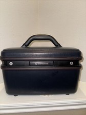 Vintage Samsonite Silhouette Travel Train Case Beauty Carry On Luggage Black EUC
