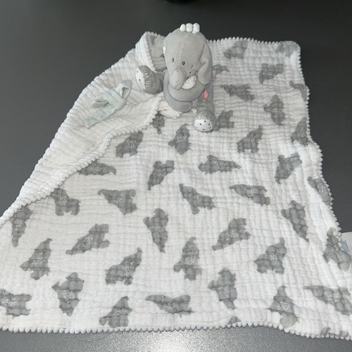 Doudou éléphant gris blanc - Éléphant,
