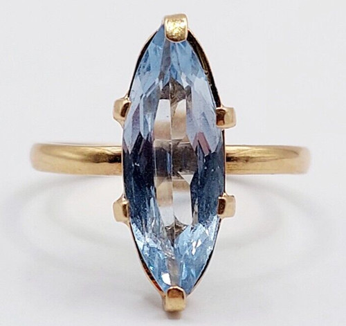 Bague marquise 18k - 18k, topaze
