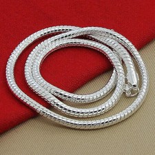 Hot 925 Sterling Silver 3mm Snake Chain Necklace Women Man Party Jewelry