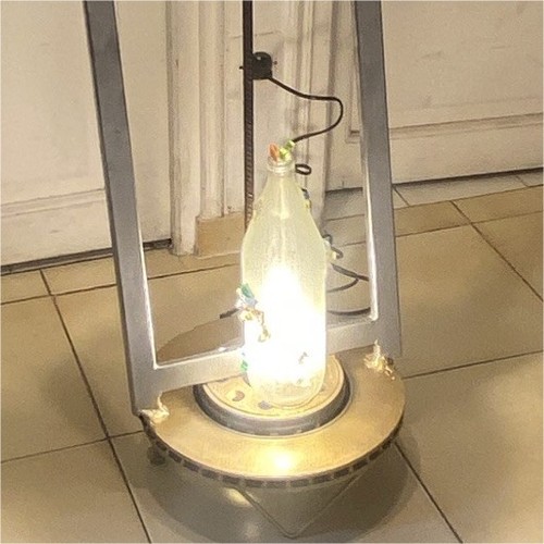 Lampadaire métal verre - et,