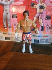 2006 Jakks Pacific Rocky Balboa Figures Rocky Red, White, Blue Trunks Bloody