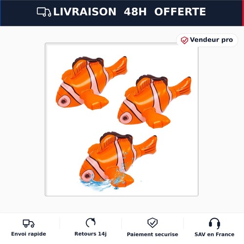 Poisson clown gonflable 27cm - clown,