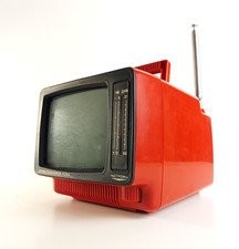 Vintage Mini CRT Tv Space Age Design Television USSR 1970s Red