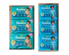 Lot de 6 x Paquets de couches Pampers baby-dry ( Taille 4 et Taille 5 )