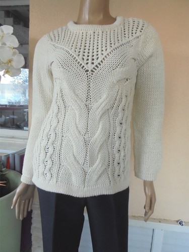 Pull blanc style irlandais - blanc,