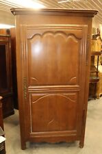 Fine Solid Oak Single Door French Country Armoire Bonnetiere Circa 1840s