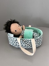 Lilliputiens Baby Doll Soft Plush Toy W/ Bassinet Cradle & Blanket